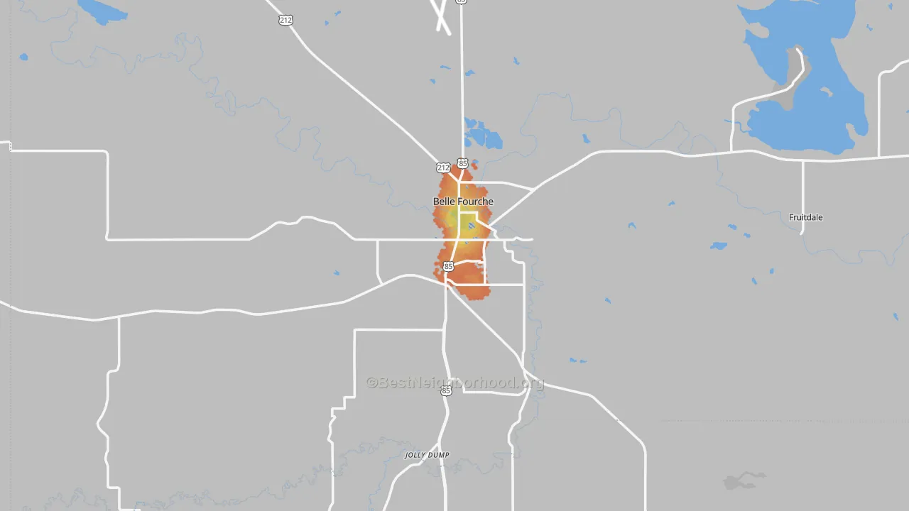 Bike Grade map of Belle Fourche, SD
