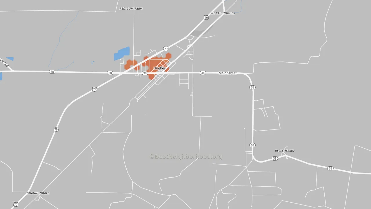 Bike Grade map of Belle Meade, AR