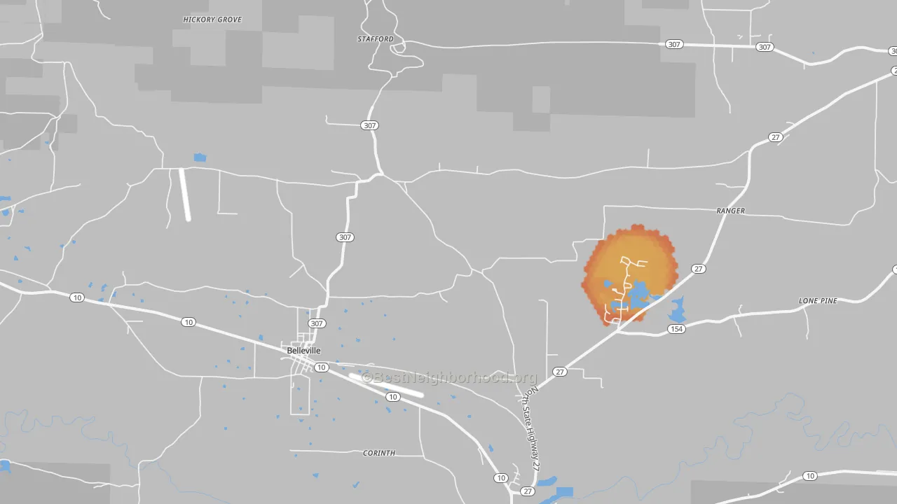 Bike Grade map of Belleville, AR