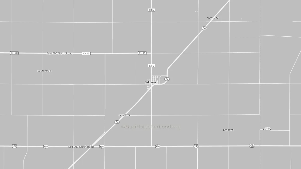 Bike Grade map of Bellflower, IL