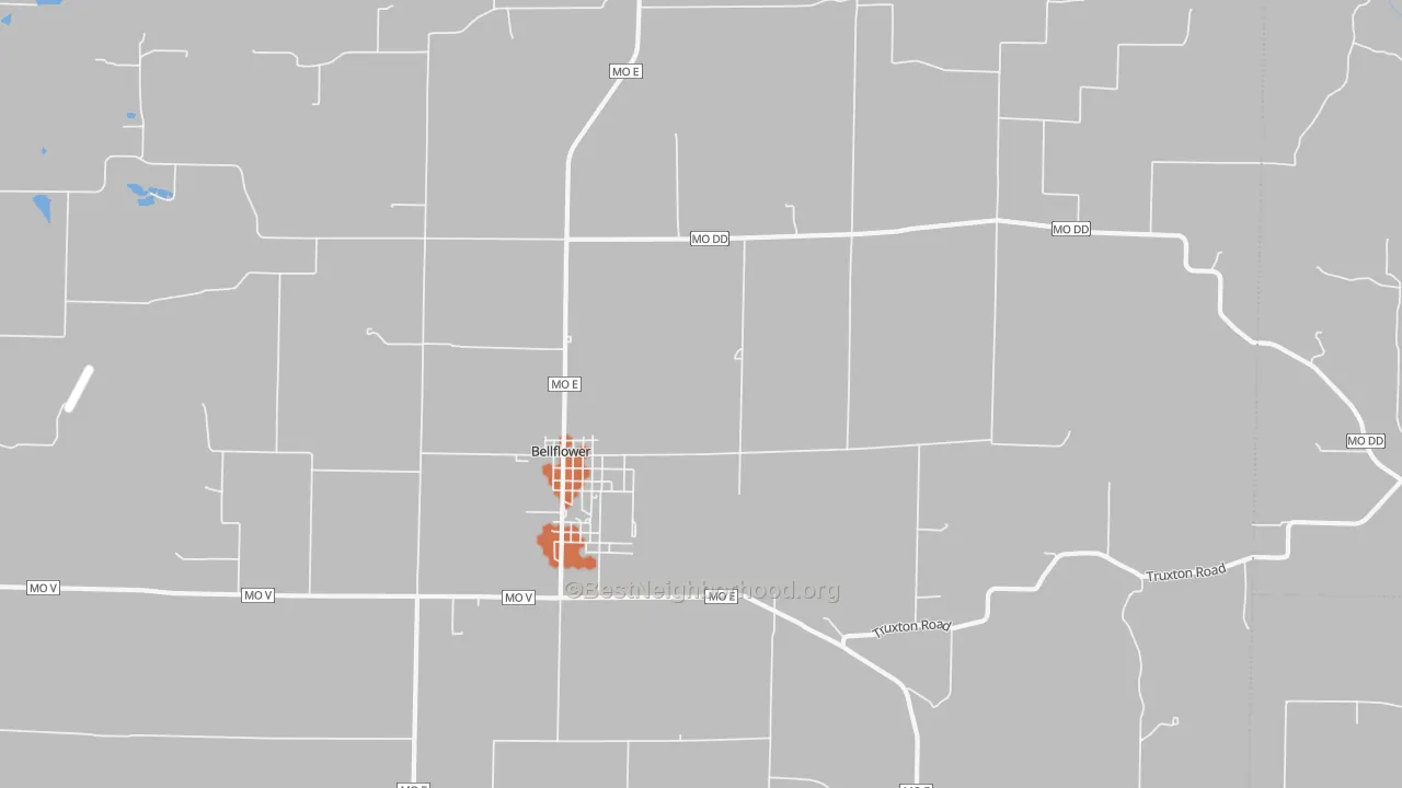 Bike Grade map of Bellflower, MO