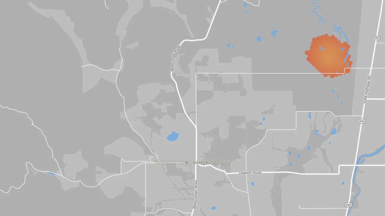 Bike Grade map of Bellfountain, OR