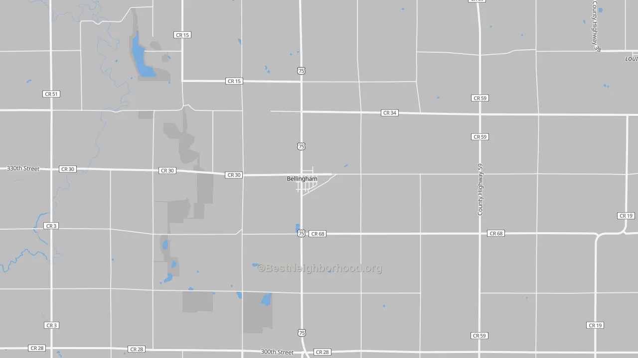 Bike Grade map of Bellingham, MN