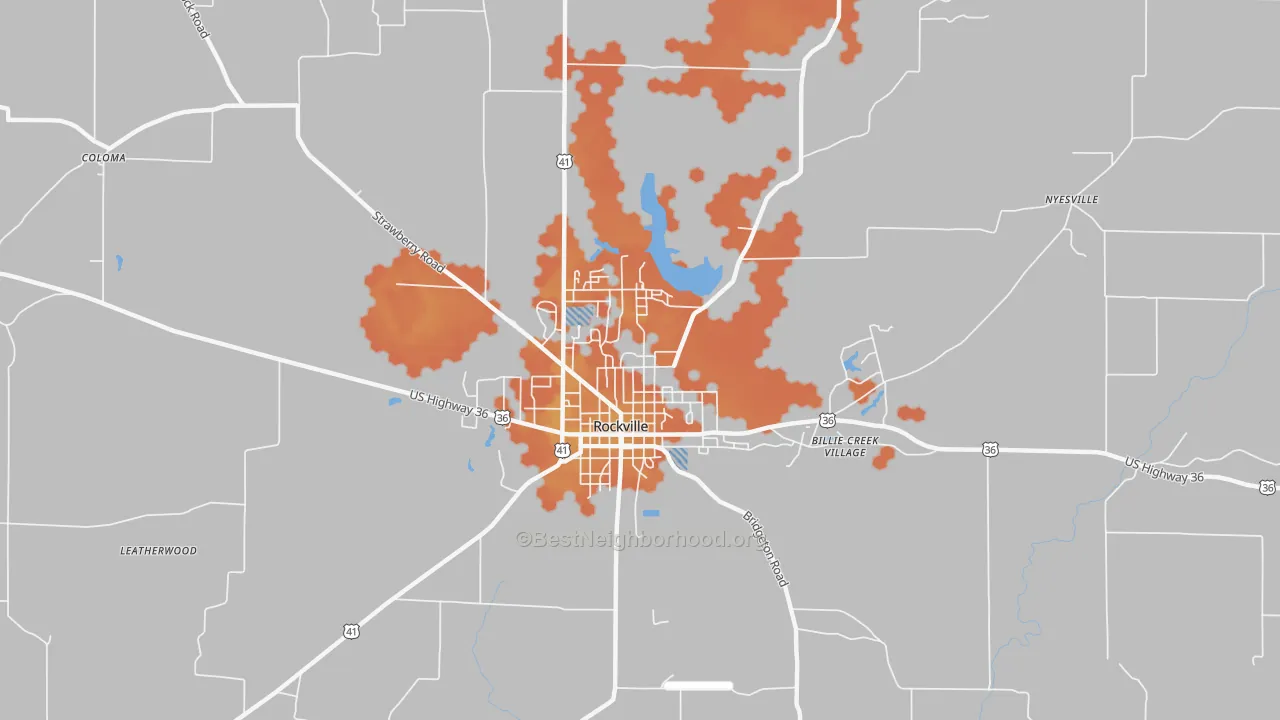 Bike Grade map of Bellmore, IN