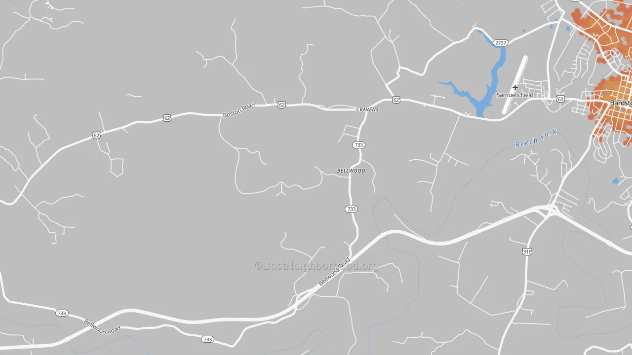 Bike Grade map of Bellwood, KY