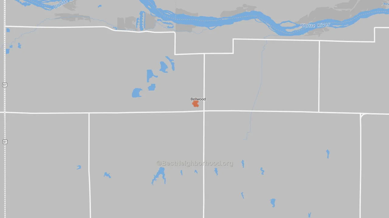 Bike Grade map of Bellwood, NE