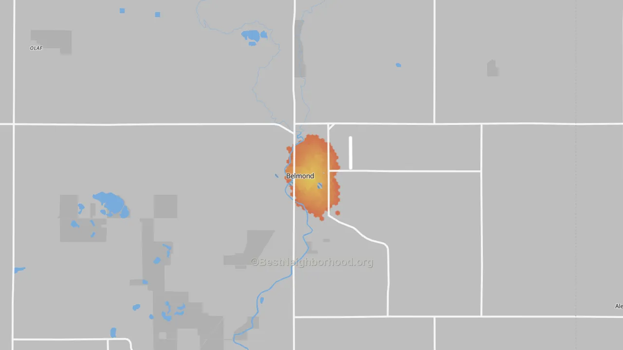 Bike Grade map of Belmond, IA