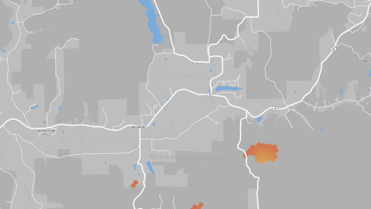 Bike Grade map of Belmont, IN