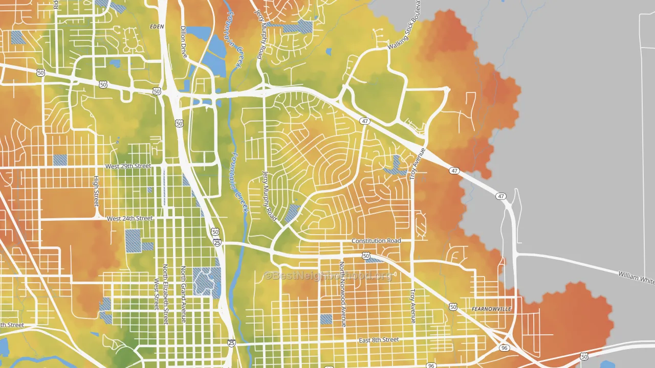 Bike Grade map of Belmont, Pueblo, CO