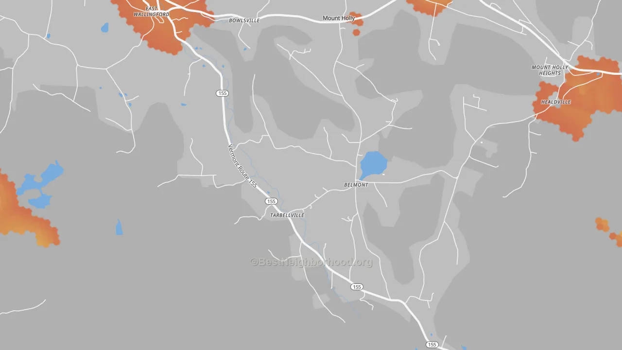 Bike Grade map of Belmont, VT