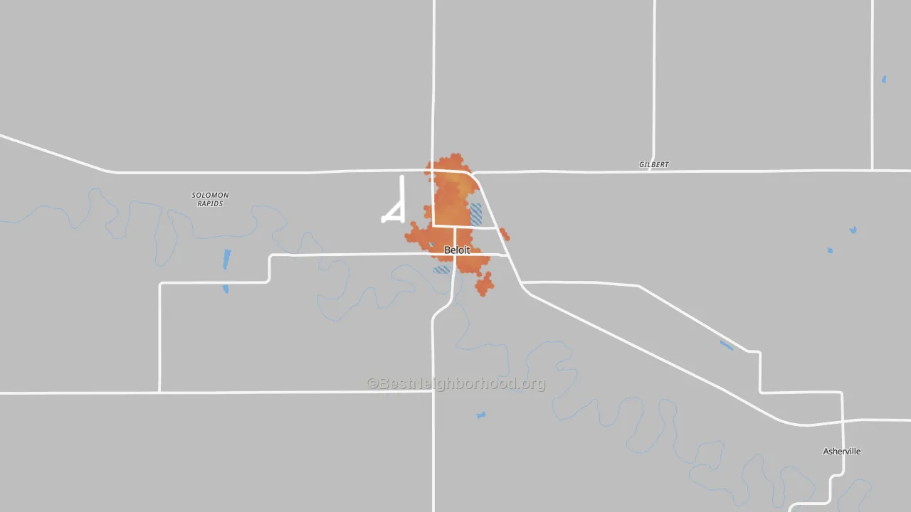 Bike Grade map of Beloit, KS