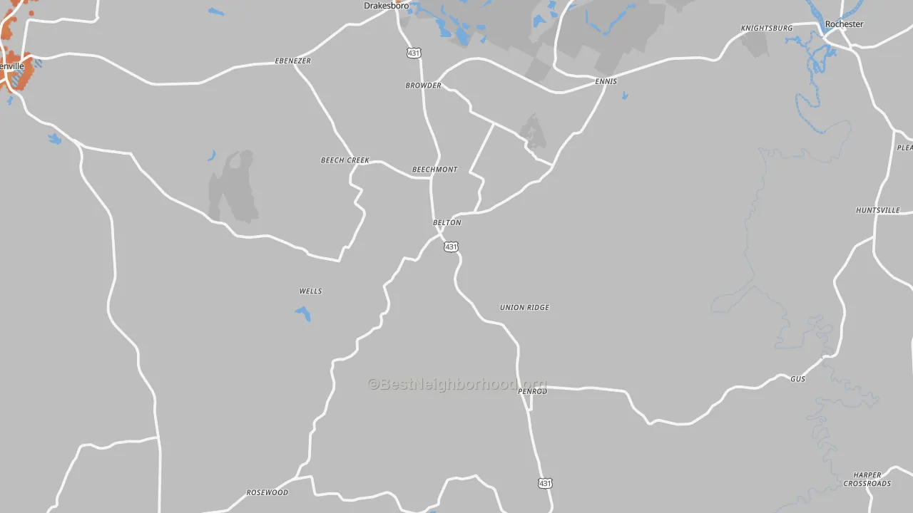Bike Grade map of Belton, KY