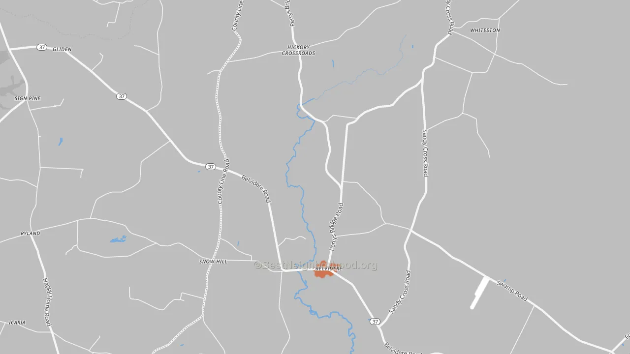 Bike Grade map of Belvidere, NC