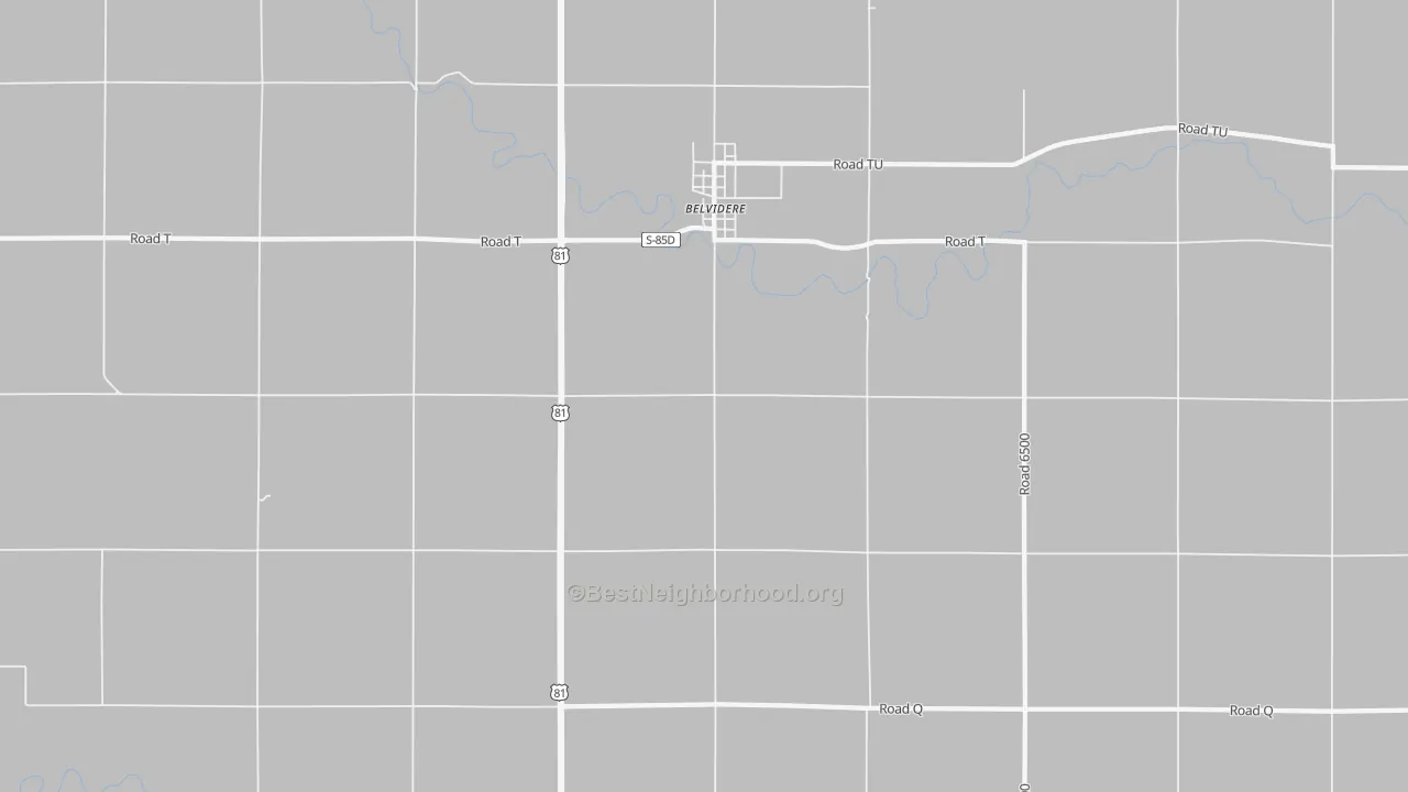 Bike Grade map of Belvidere, NE