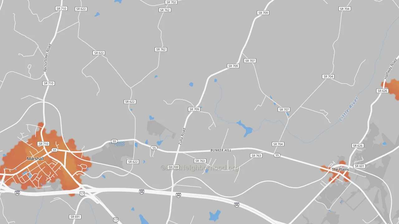 Bike Grade map of Belvoir, VA