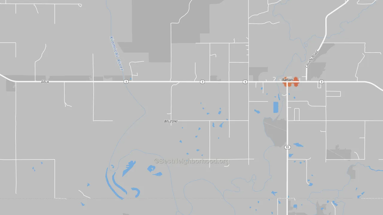 Bike Grade map of Belzoni, OK