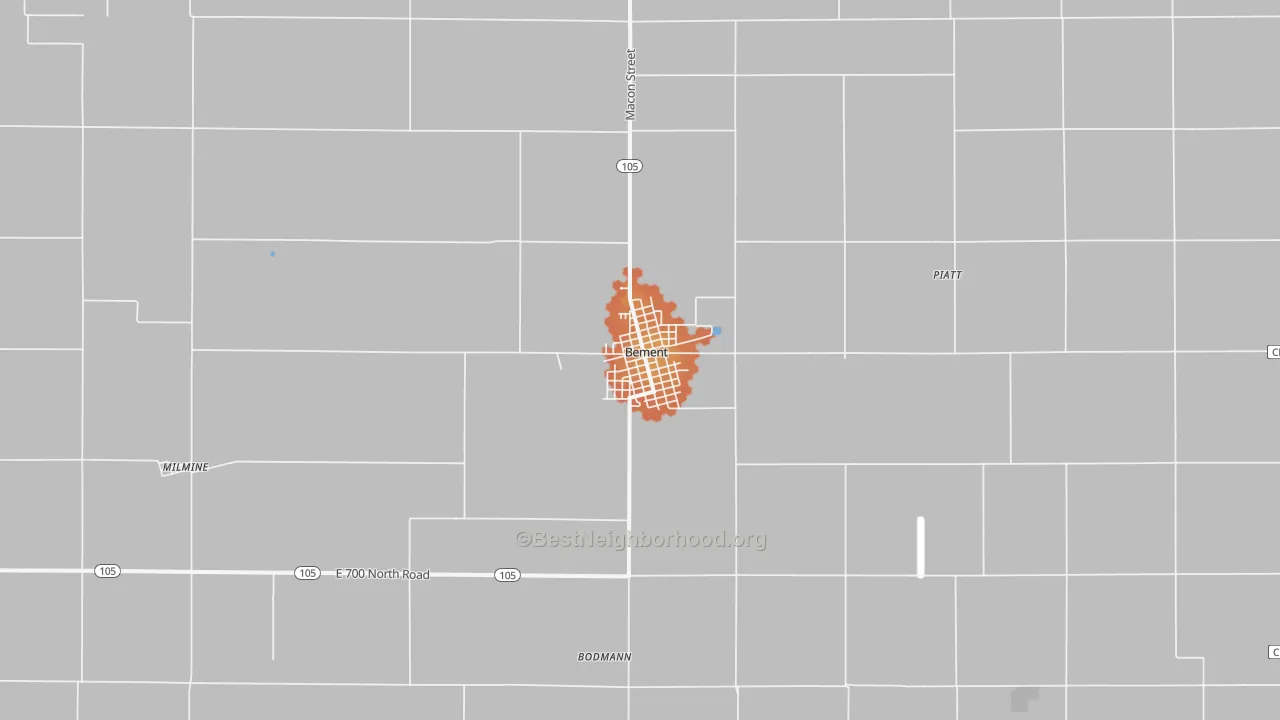Bike Grade map of Bement, IL