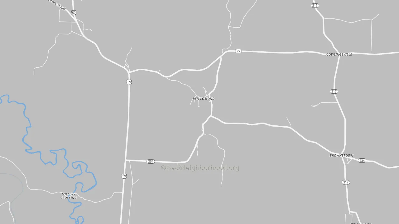 Bike Grade map of Ben Lomond, AR