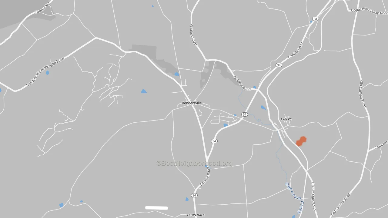 Bike Grade map of Bendersville, PA