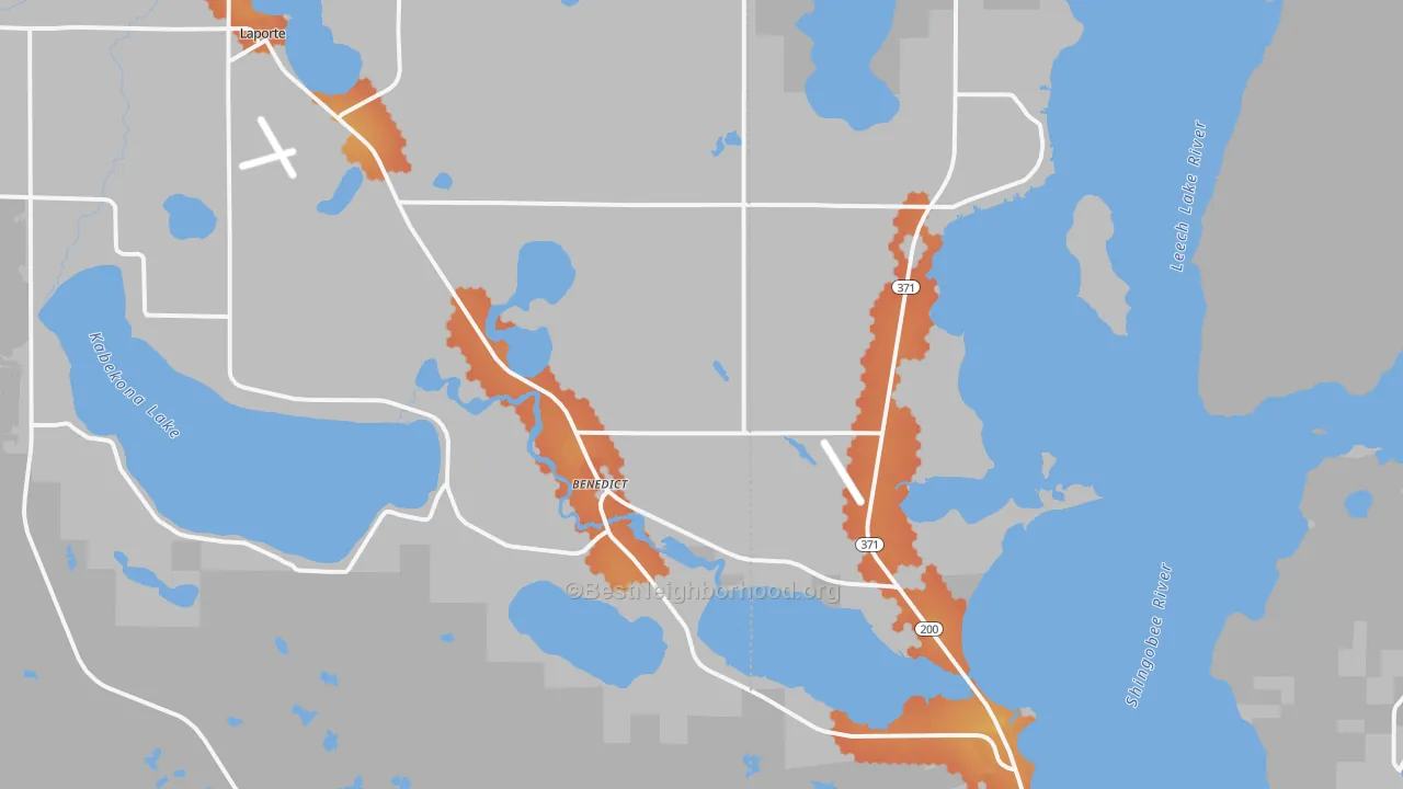 Bike Grade map of Benedict, MN