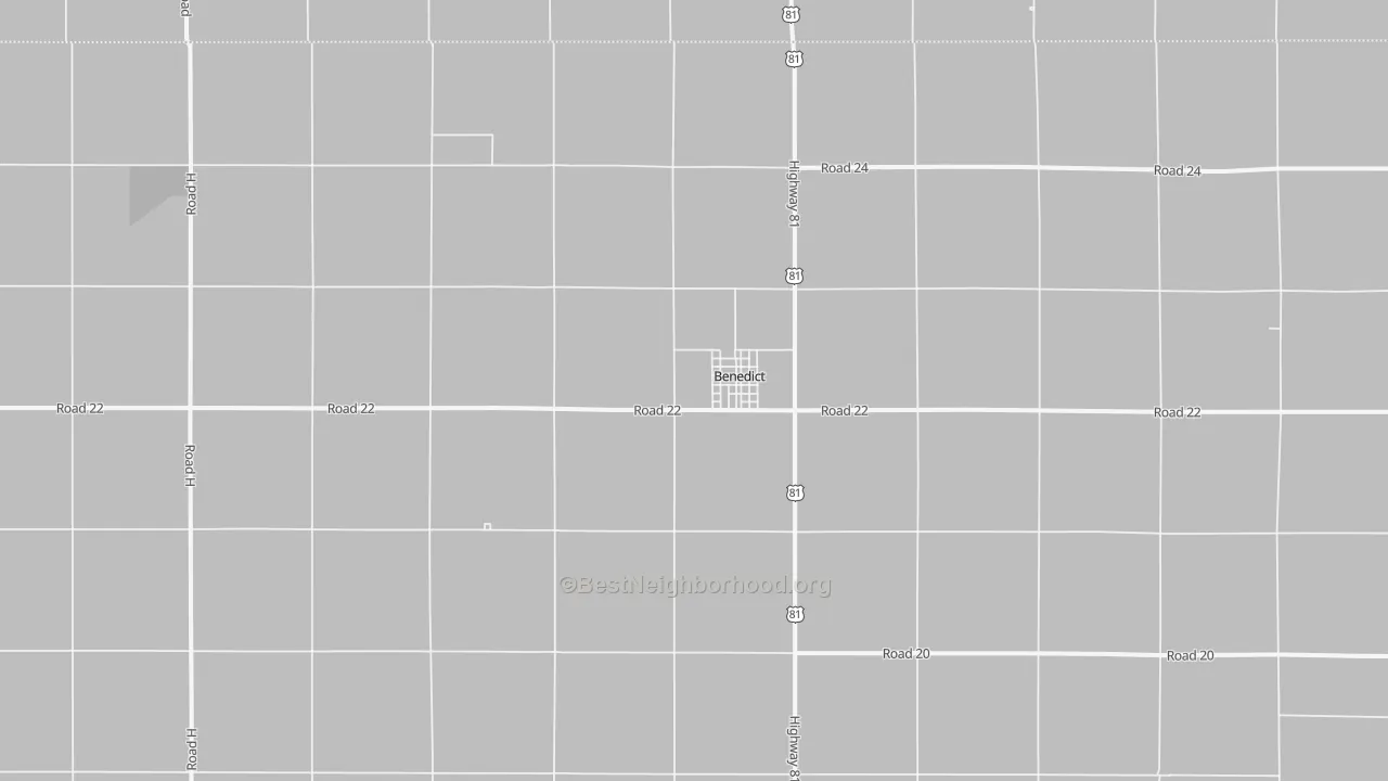 Bike Grade map of Benedict, NE