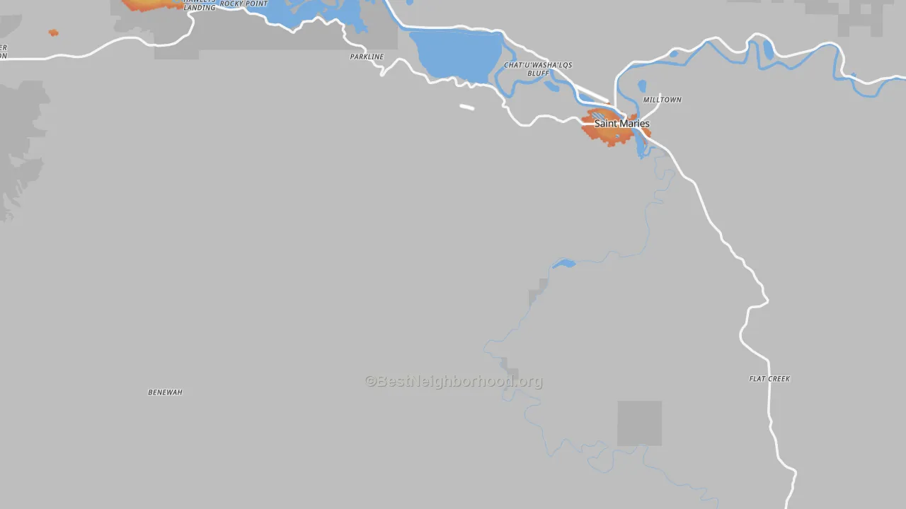 Bike Grade map of Benewah County, ID