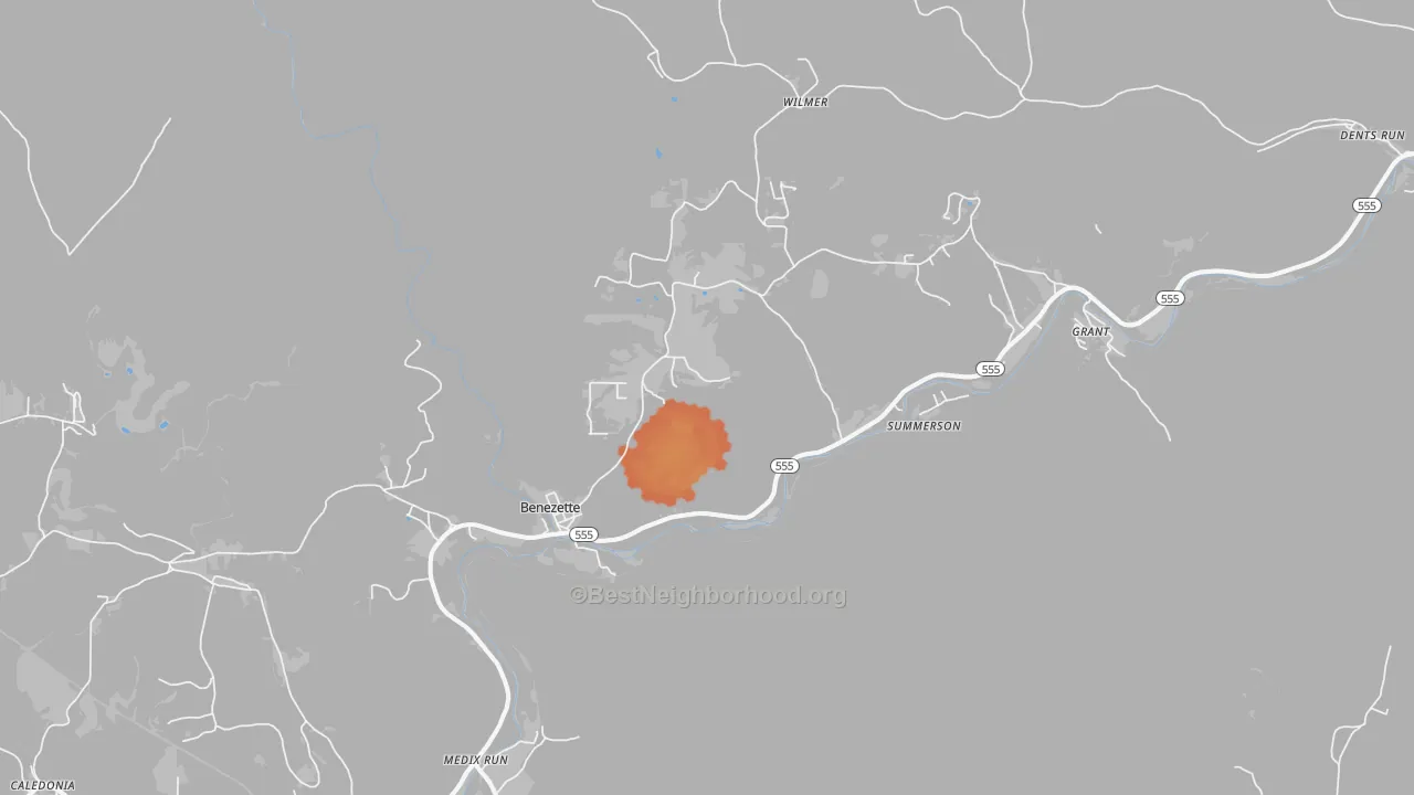 Bike Grade map of Benezett, PA
