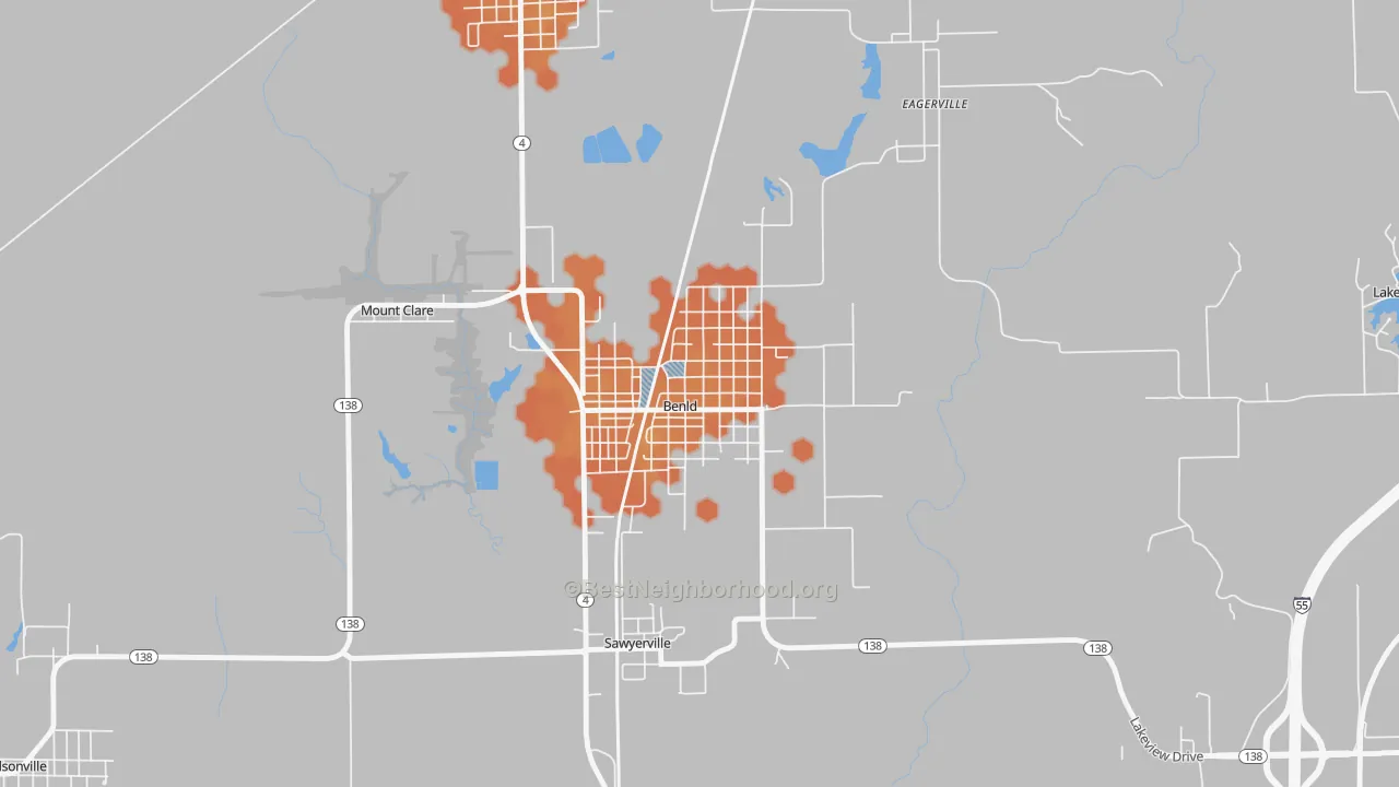 Bike Grade map of Benld, IL