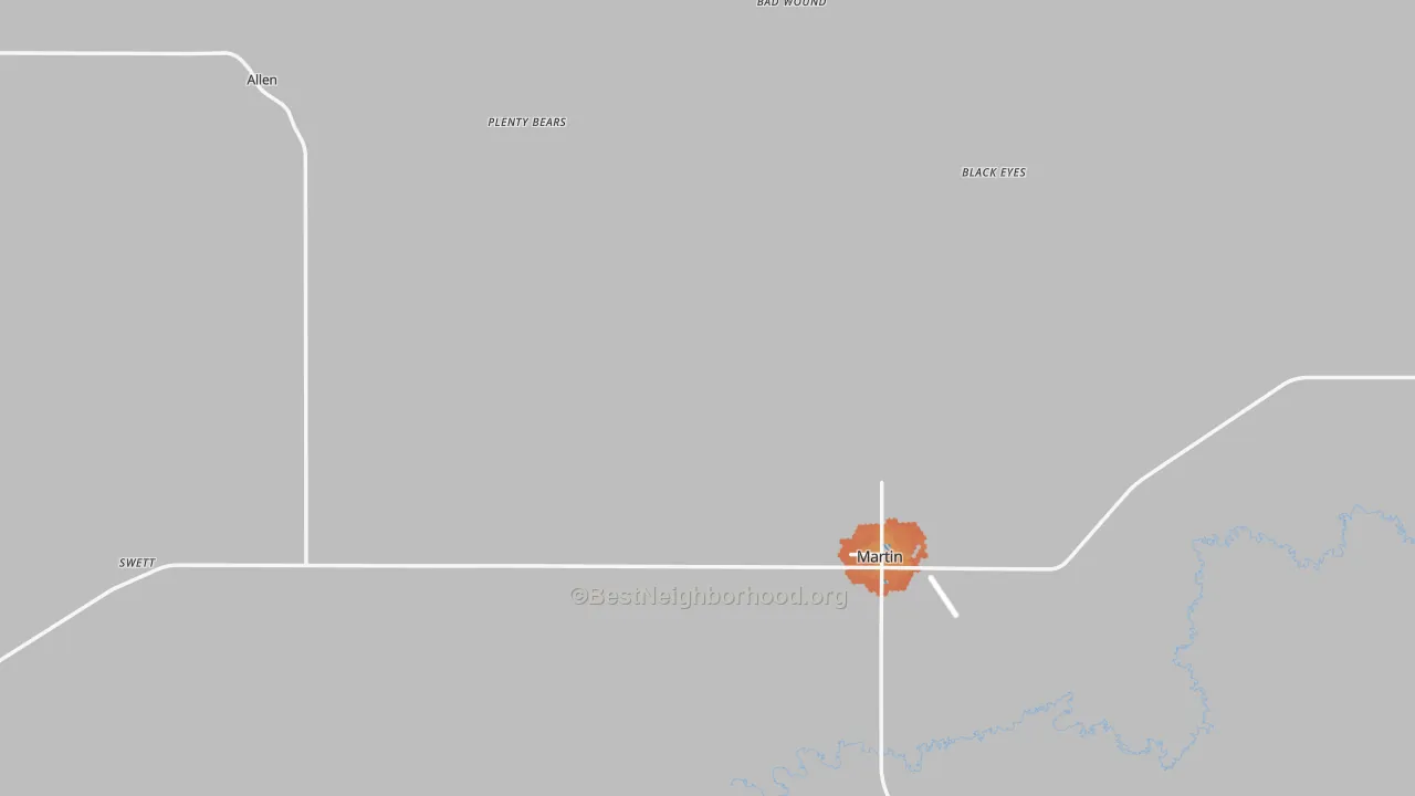 Bike Grade map of Bennett County, SD