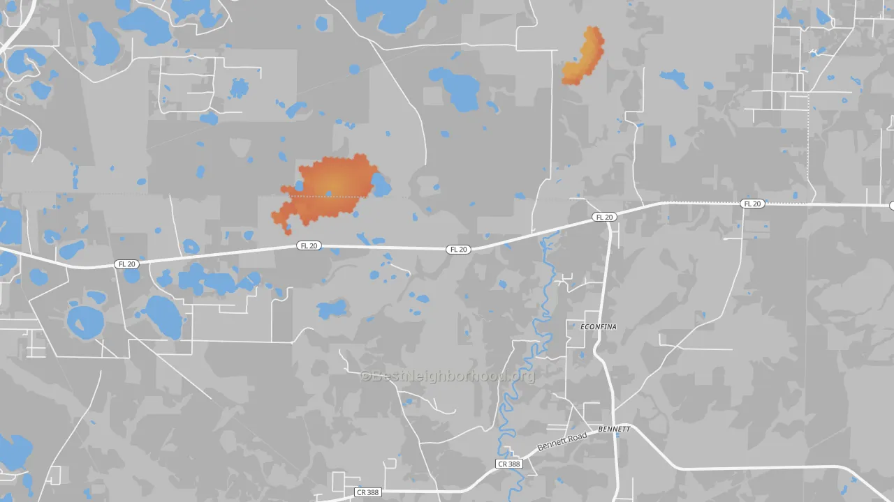 Bike Grade map of Bennett, FL