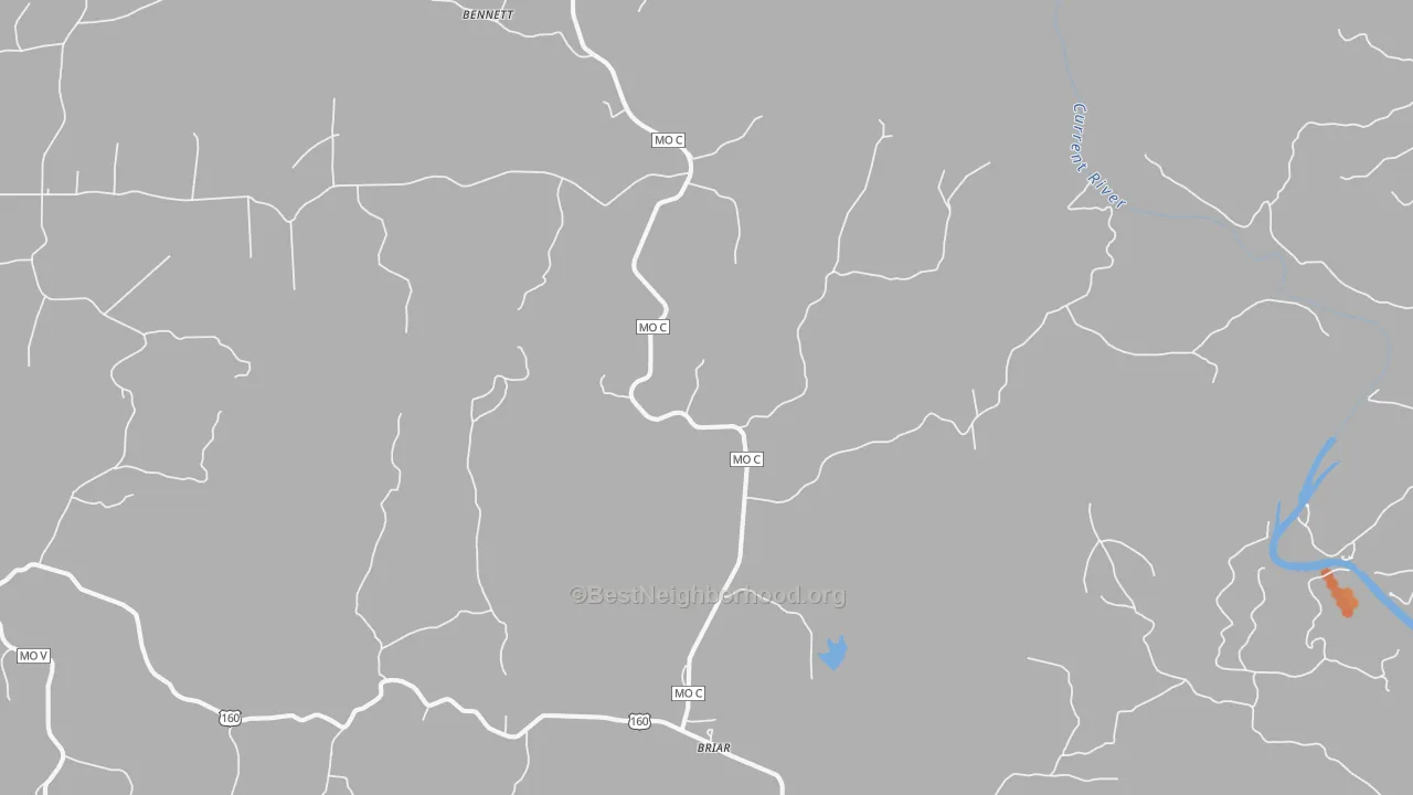 Bike Grade map of Bennett, MO