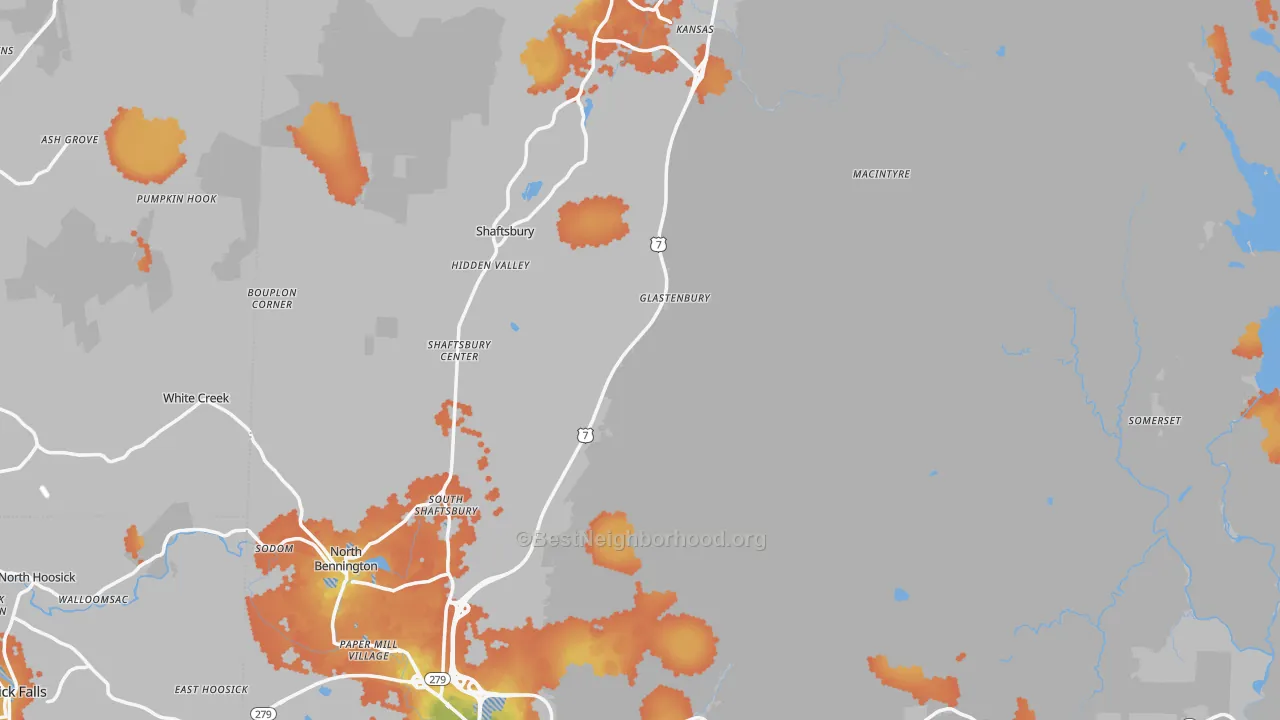 Bike Grade map of Bennington County, VT