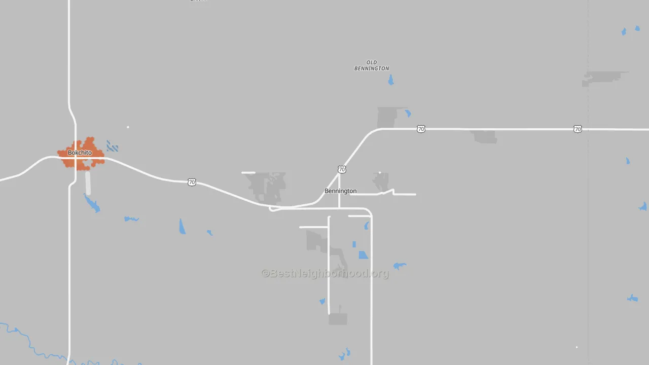 Bike Grade map of Bennington, OK
