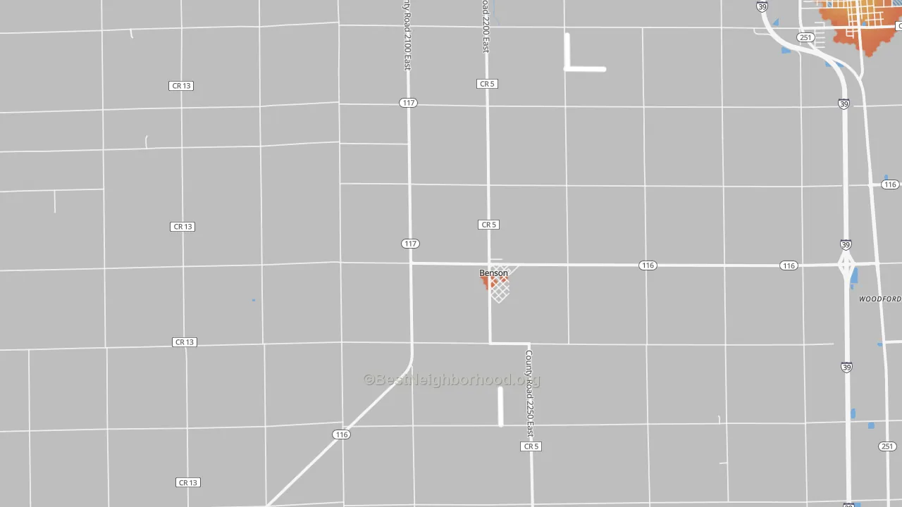 Bike Grade map of Benson, IL