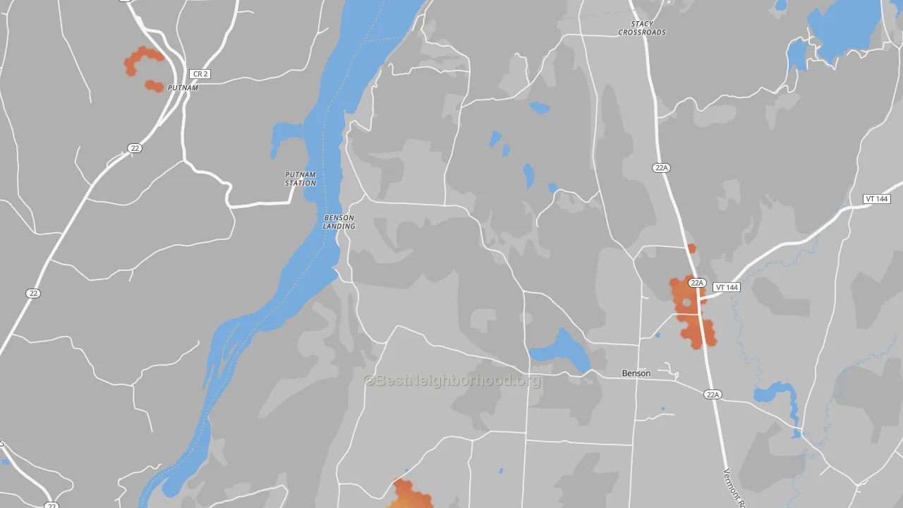 Bike Grade map of Benson Landing, VT