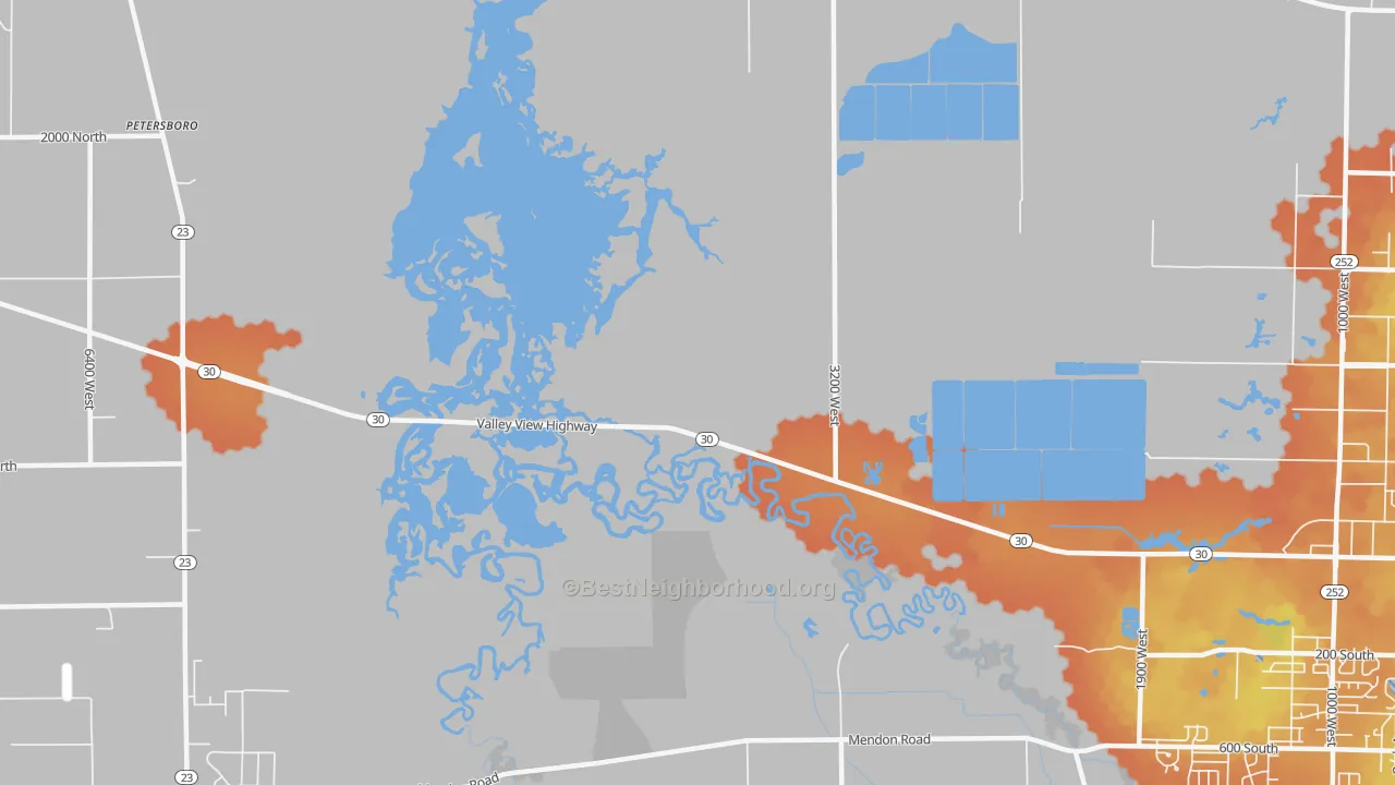 Bike Grade map of Benson, UT