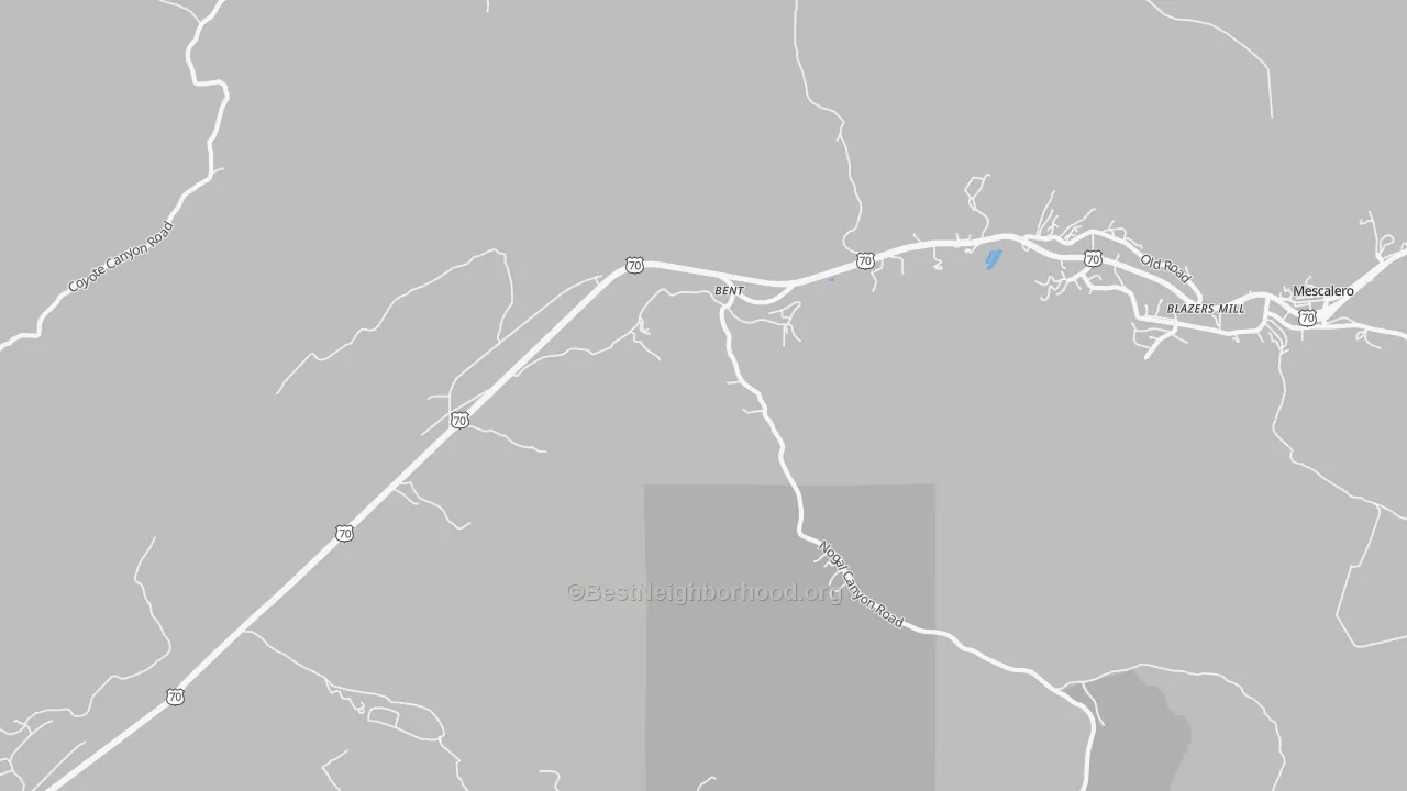 Bike Grade map of Bent, NM
