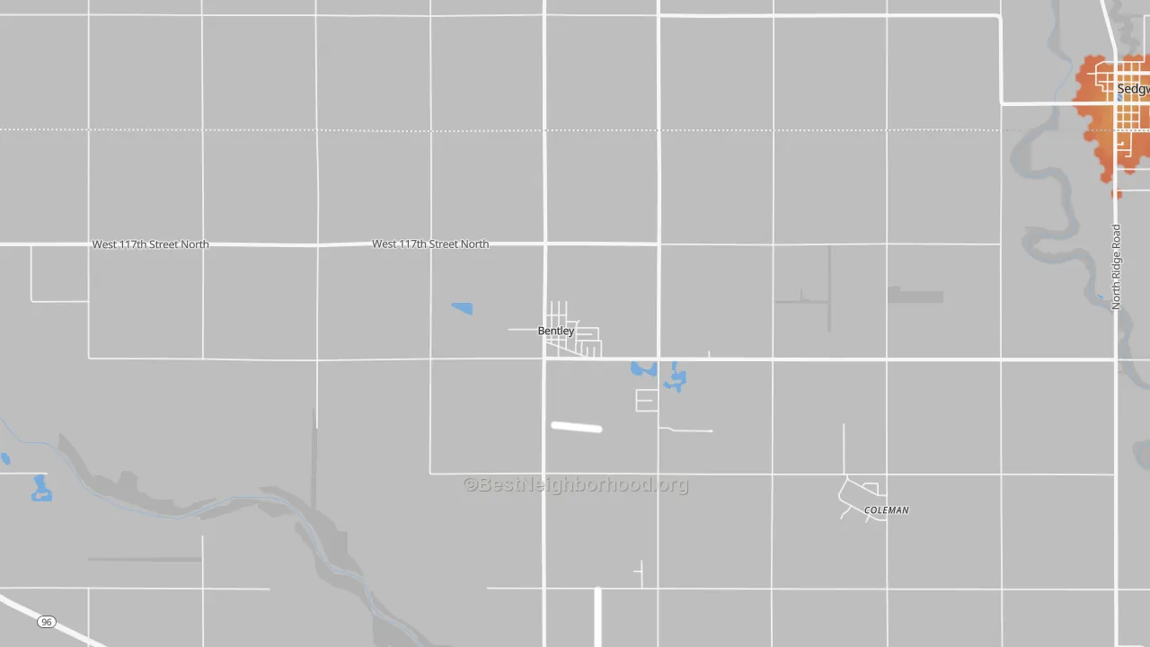 Bike Grade map of Bentley, KS