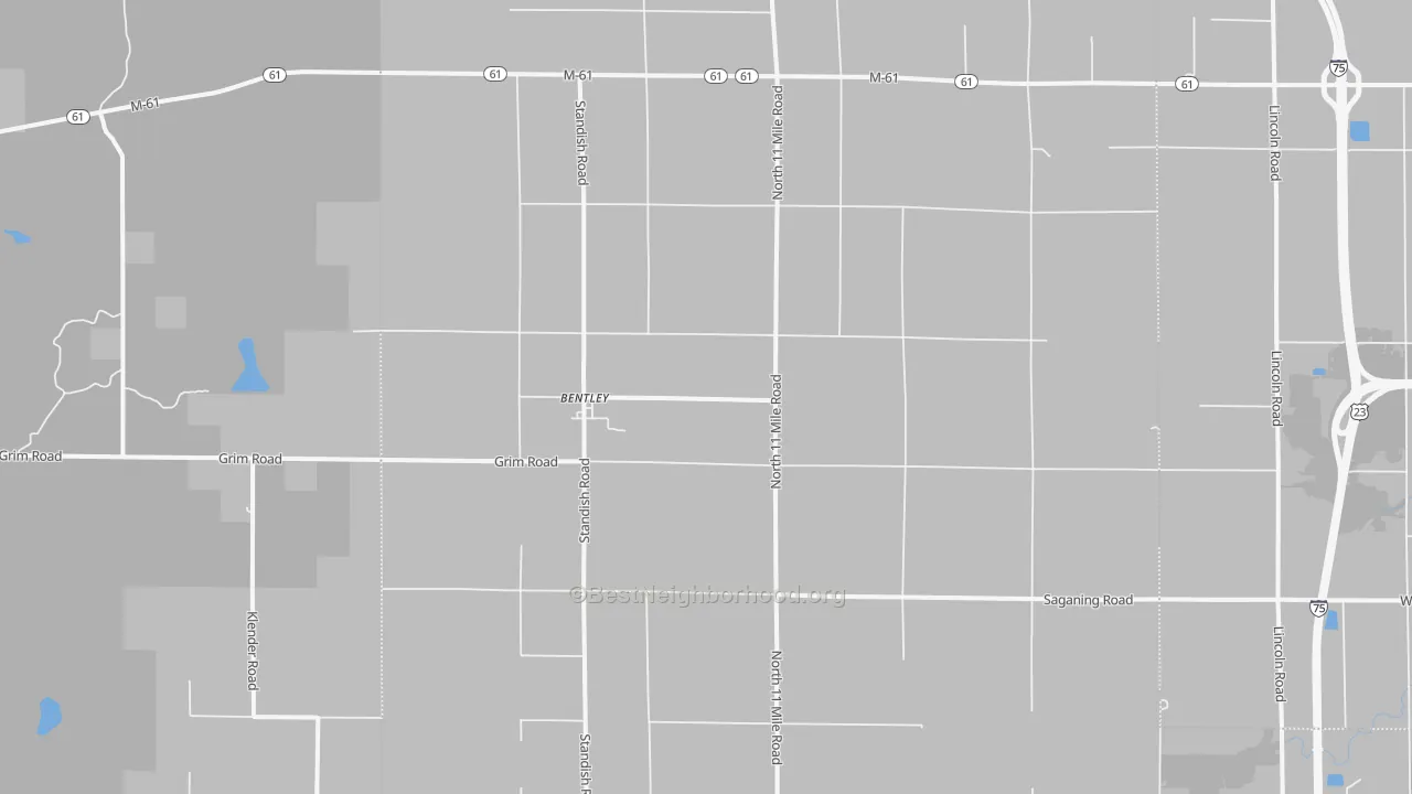 Bike Grade map of Bentley, MI