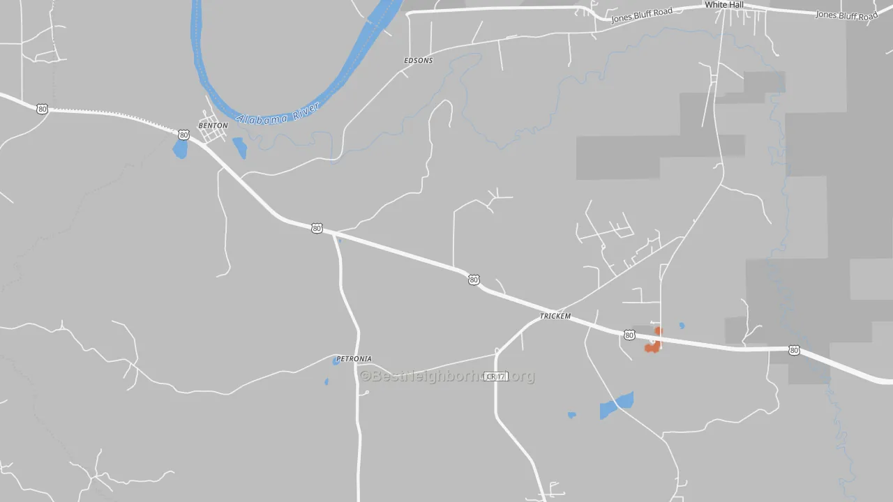 Bike Grade map of Benton, AL
