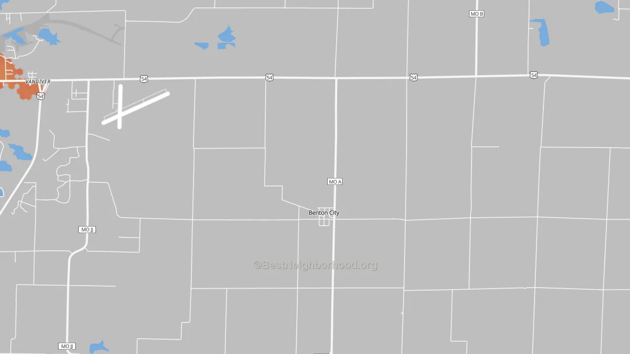 Bike Grade map of Benton City, MO
