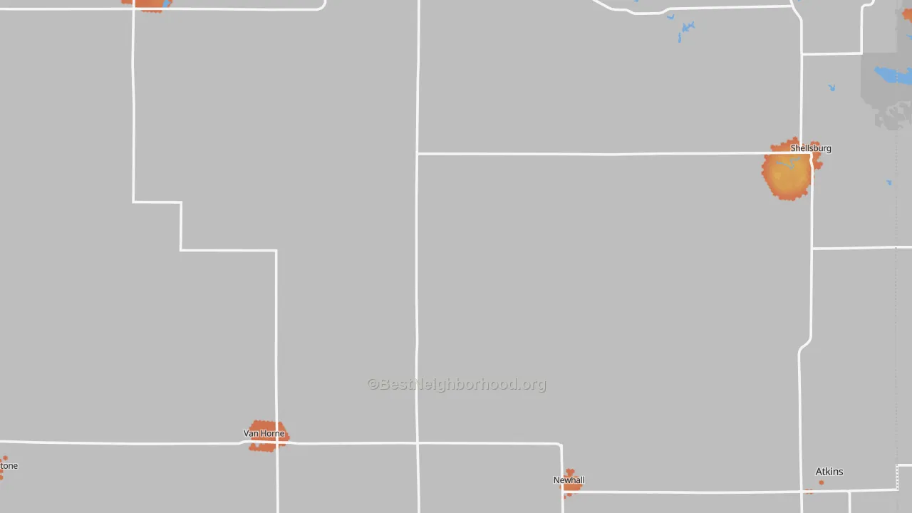 Bike Grade map of Benton County, IA
