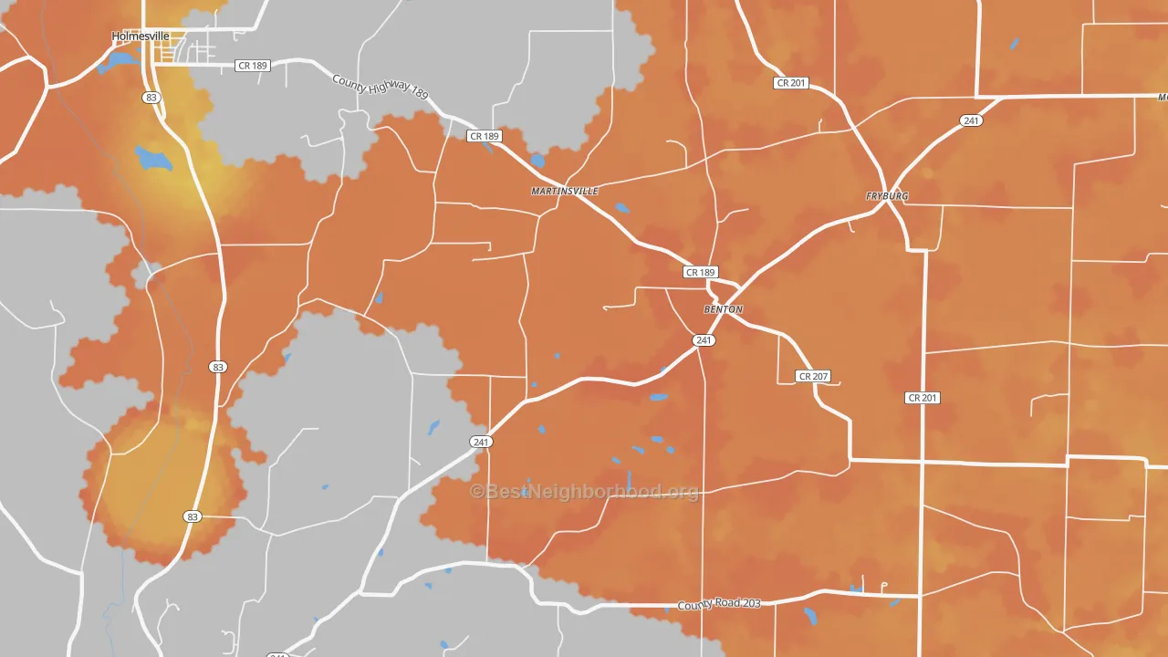 Bike Grade map of Benton, OH