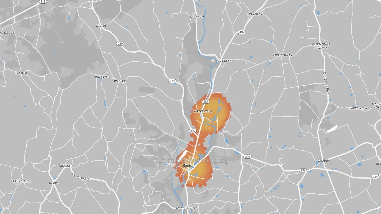 Bike Grade map of Benton, PA