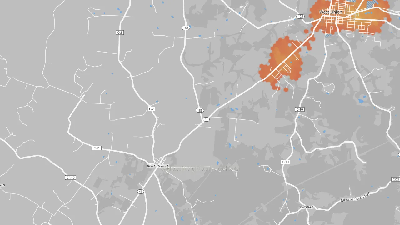 Bike Grade map of Bentonville, OH