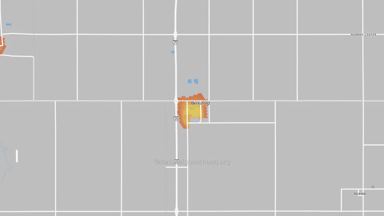 Bike Grade map of Beresford, SD