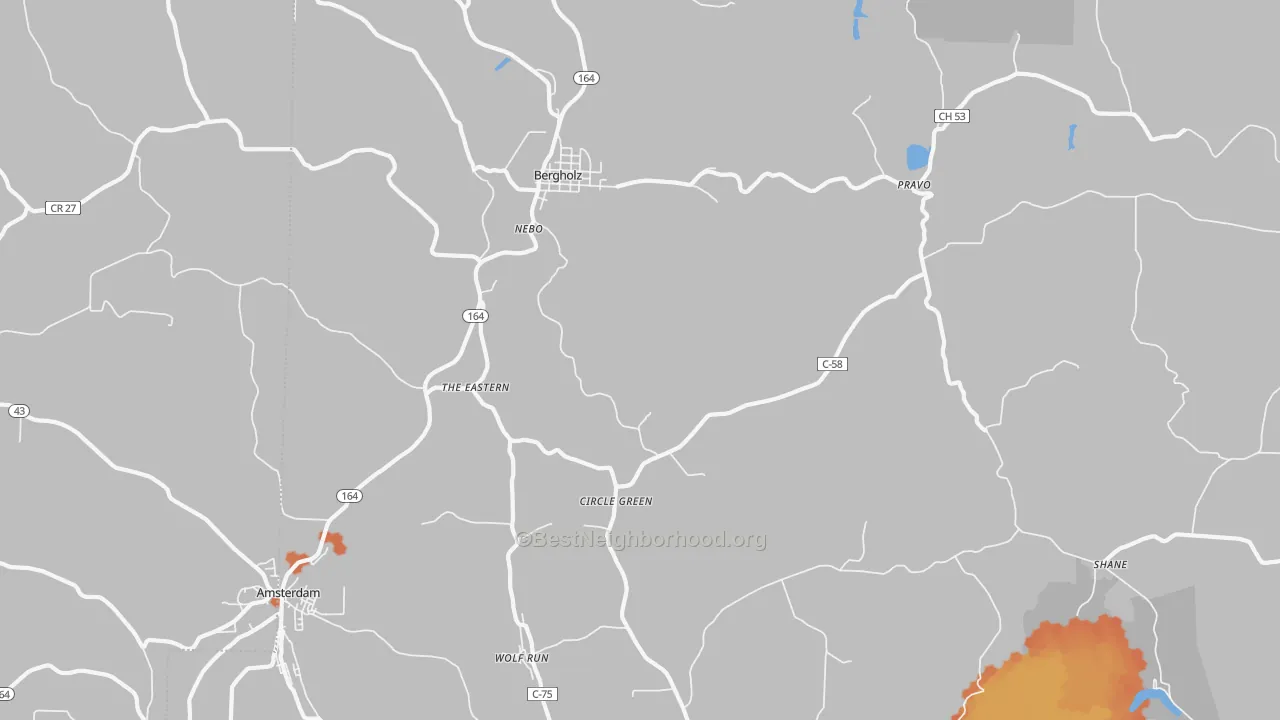 Bike Grade map of Bergholz, OH