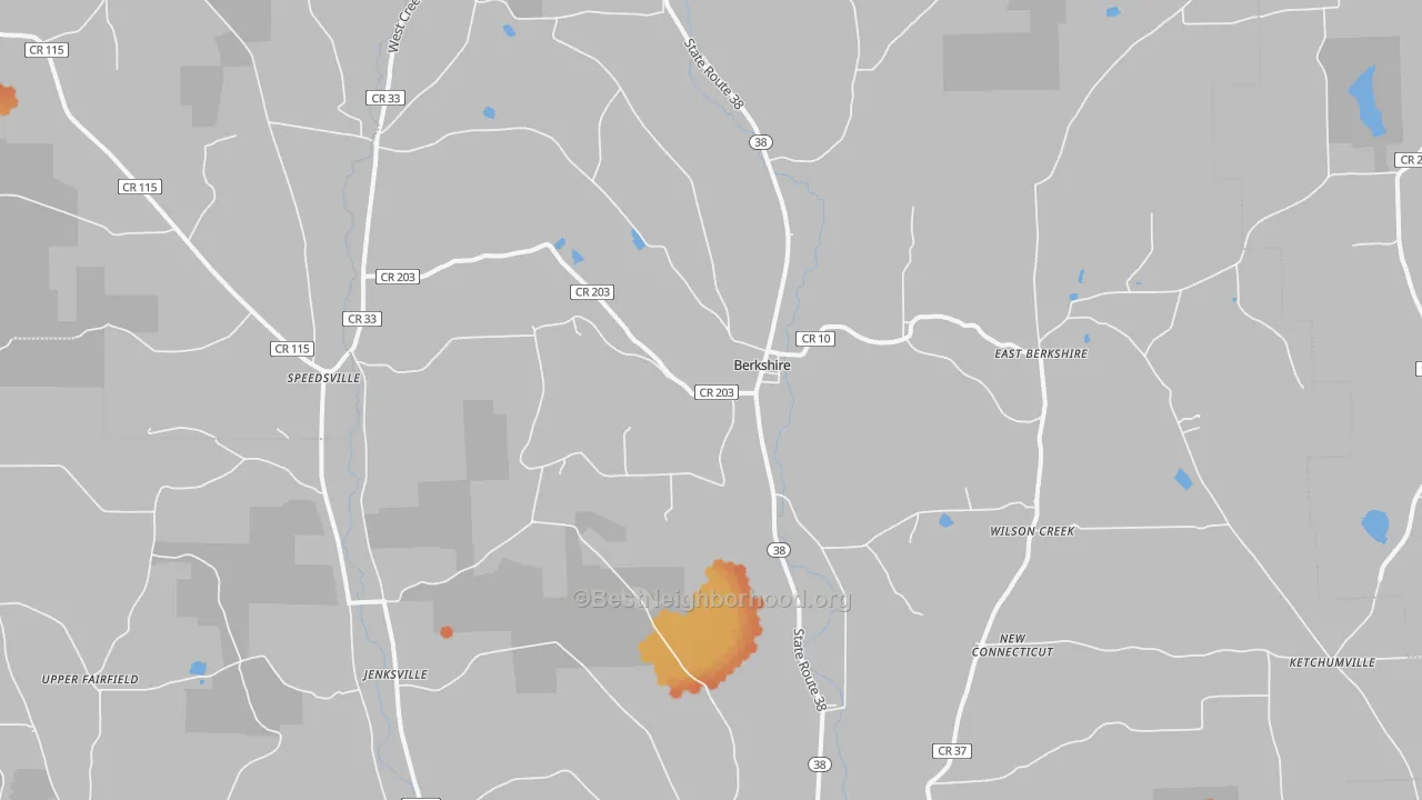 Bike Grade map of Berkshire, NY