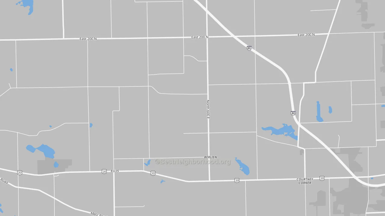 Bike Grade map of Berlien, IN