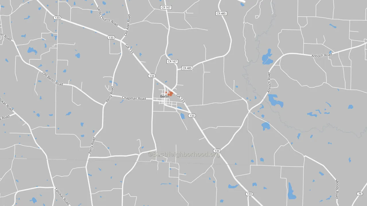 Bike Grade map of Berlin, GA